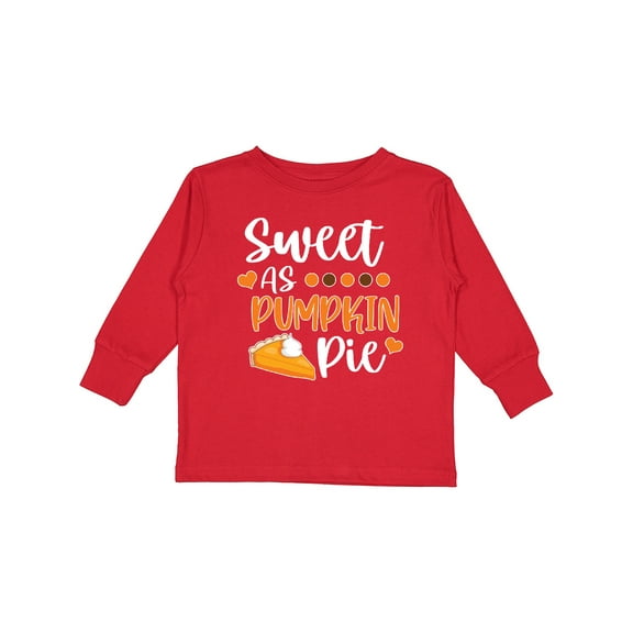 Inktastic Thanksgiving Sweet as Pumpkin Pie Boys or Girls Long Sleeve Toddler T-Shirt