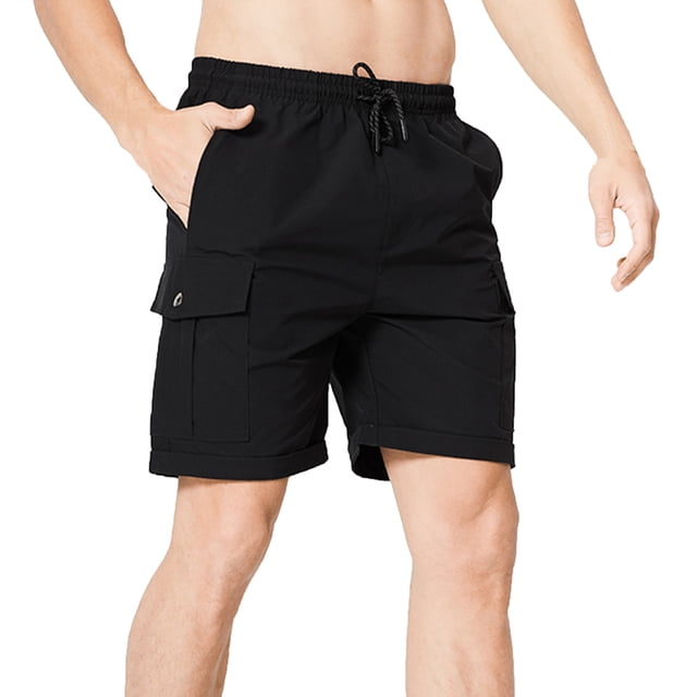 Birdeem Mens Shorts Mens Leisurel Workwear Loose Twill Color Change Drawstring Multi-Pocket Shorts