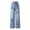 1# Blue, variant on Baggy Jeans for Girls Wide Leg Ripped High Elastic Waisted Denim Pants Cute Summer Trousers Y2K Streetwear 7-14Y