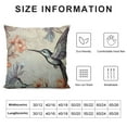 thumbnail image 5 of JEUXUS  Hummingbird Throw Pillow Cushion Cover, Birds and Hibiscus Flowers Nostalgia Antique Design Classical, Decorative Square Accent Pillow Case for Living Room &amp; Bedroom,, 5 of 5
