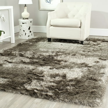 SAFAVIEH Paris Darwin Plush Polyester Shag Area Rug, Sable, 2' x 3'