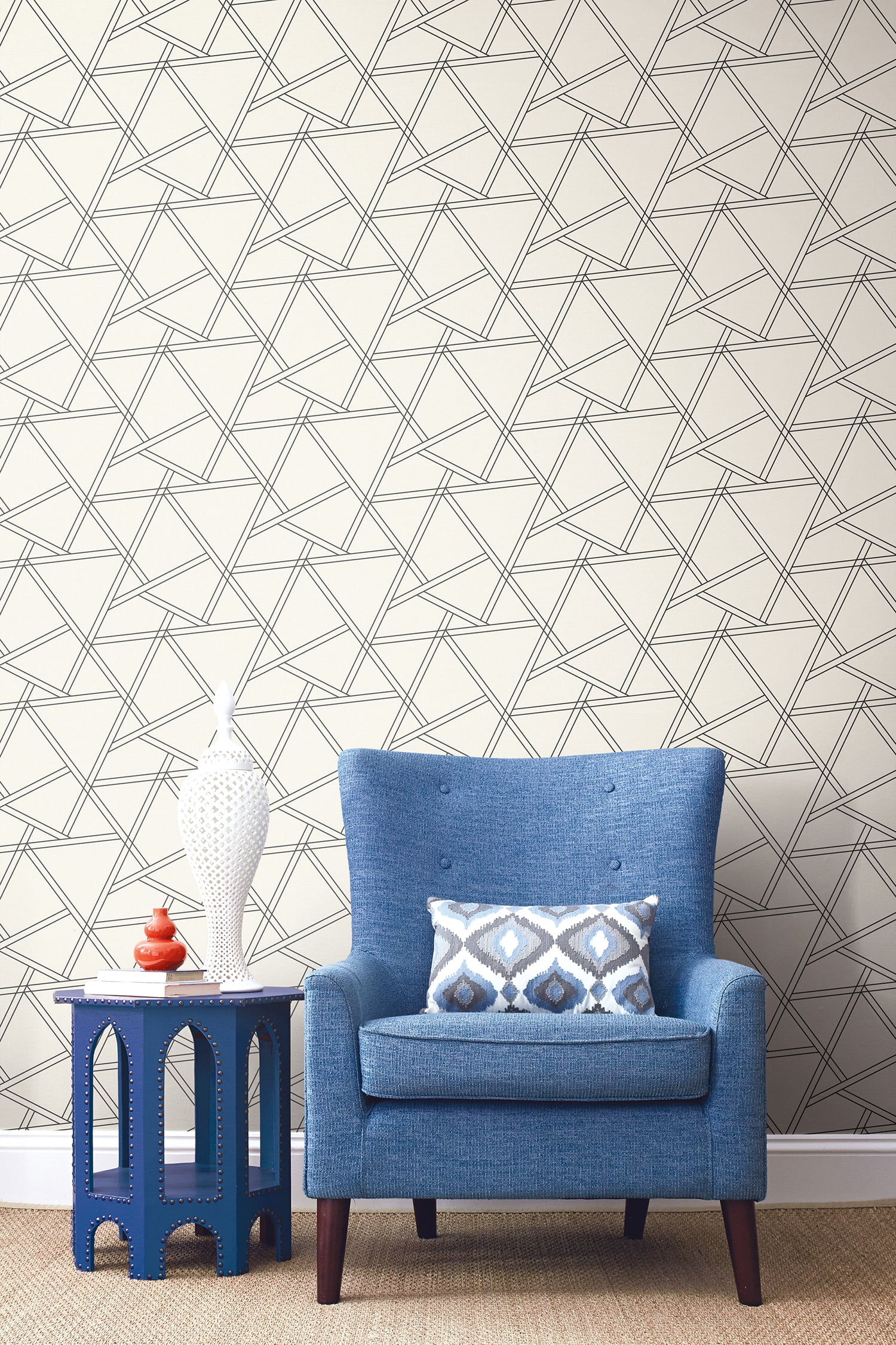 NextWall Railroad Geometric Peel and Stick Wallpaper