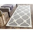 thumbnail image 2 of Safavieh Cambridge Collection CAM710D Handmade Moroccan Geometric Dark Grey and Ivory Premium Wool Runner (2'6" x 8'), 2 of 5