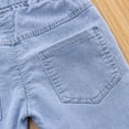 thumbnail image 6 of Kkkded Toddler Kids Little Girls Jeans Denim Pants Flare Pants Toddler Kids Summer Seven Points Pants Bell-Bottom Sport Casual Sport Trousers for 1-5Years, 6 of 8