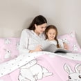 thumbnail image 4 of Homewish Cute Rabbit 7-Piece Bedding Comforter Set,Kawaii Animal King Bedding Sets,Pink White Bed Sheets For Girls Teens,Breathable Home Decor Reversible, 4 of 8