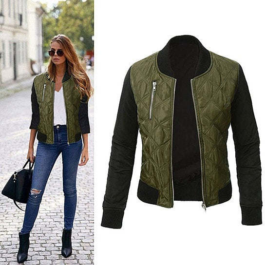 fashionvista Chic Babe Bomber Jacket In Quilted Satin - image 2 of 22