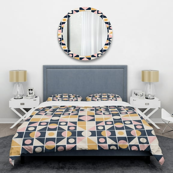Designart 'Geometrical Retro Design I' Mid-Century Modern Duvet Cover Set