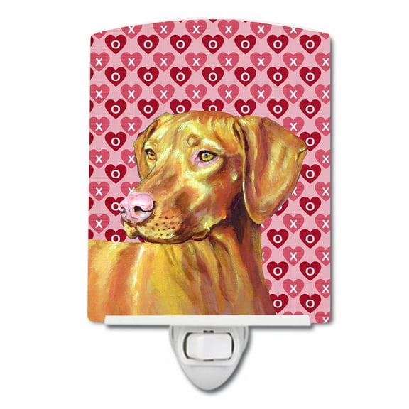 Caroline's Treasures LH9145CNL Vizsla Hearts Love and Valentine's Day Portrait Ceramic Night Light, 6x4x3", multicolor
