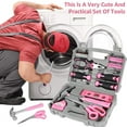 thumbnail image 3 of LNGOOR Household Hand Tool Set Home Repair Tool Kit Pink Tool Set for Women with Case Steel Pink 3.19 lbs 37Pcs, 3 of 10