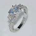 thumbnail image 2 of UDIYO Luxury Cubic Zirconia Inlaid Women Engagement Wedding Party Ring Jewelry Gift, 2 of 7