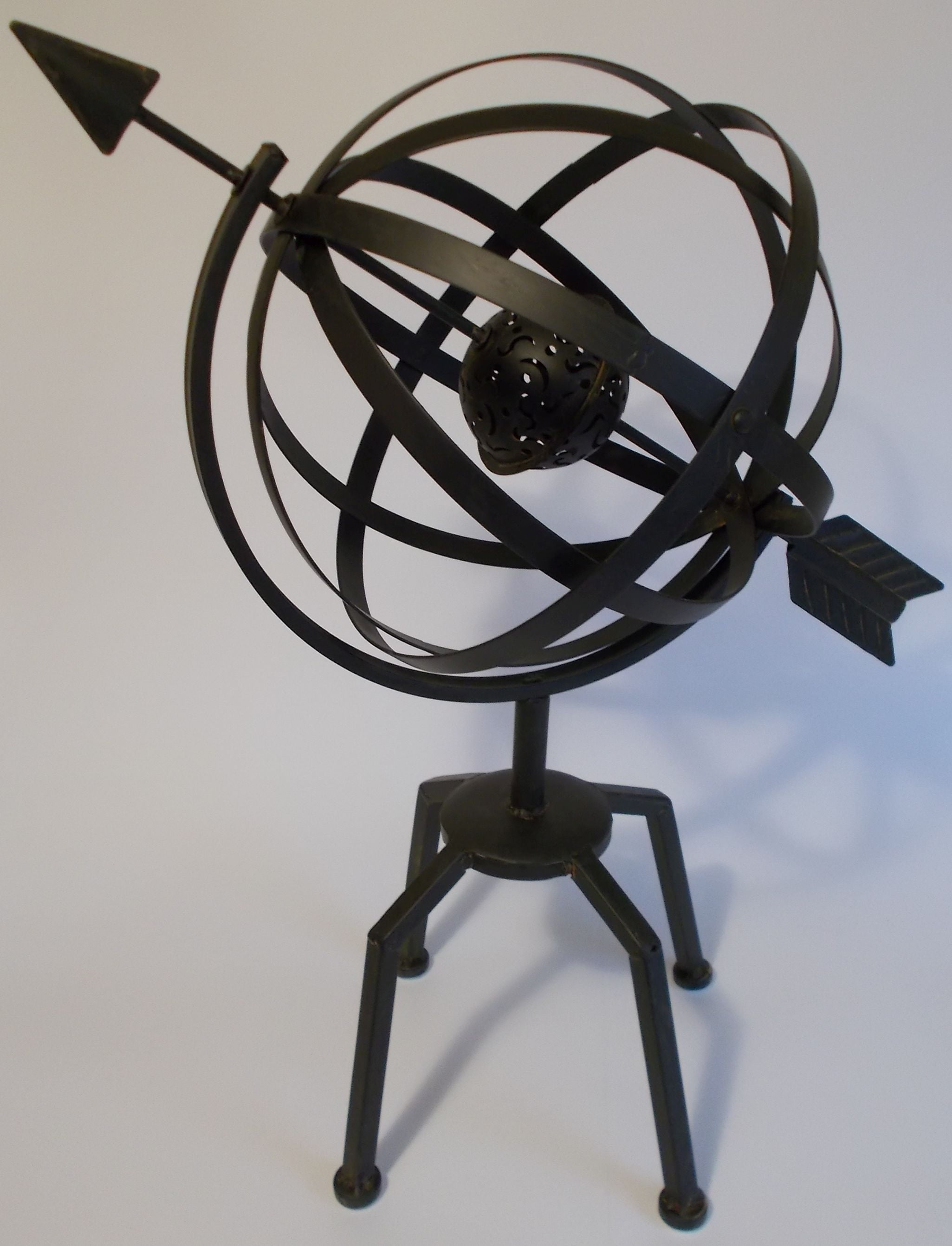 Large Metal Armillary Sphere with Arrow