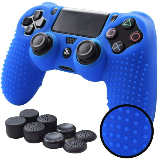 Ps4 Controller Grips Studded Anti Slip Silicone Cover Skin Set Compatible For Ps4 Slim Pro Controller Blue Controller Skin X 1 Fps Pro Thumb Grips X 8 Walmart Com Walmart Com