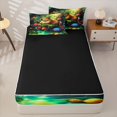 thumbnail image 4 of Homewish Jungle Capybara Zipper Twin Comforter Sets with Fitted Sheet and 2 Pillowcases for Kids, Mushroom Plant Zipper Bedding Set, Green Gold, Black Reversible, 4pcs, 4 of 6