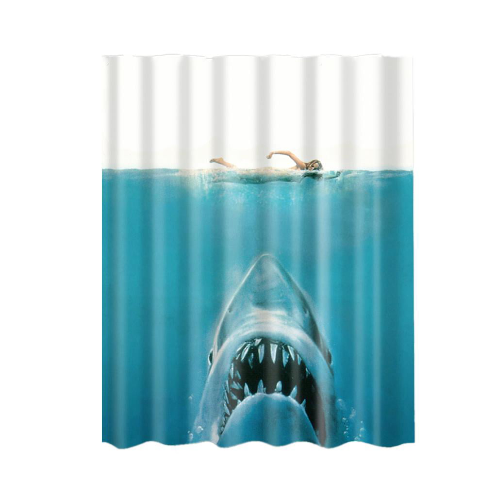 Shark mouth and teeth Shower Curtain Bathroom Decor Fabric & 12hooks 71*71inches 