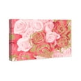 thumbnail image 2 of Wynwood Studio Floral and Botanical Wall Art Canvas Prints 'Crimson Rose Gold' Florals - Pink, Gold, 2 of 5