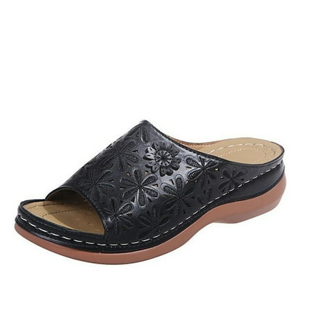 

Karcher Leather Soft Footbed Orthopedic Arch Support Sandals for Women Embroidered Shoes