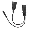 thumbnail image 1 of C14 to C7 EU4.0 Y Splitter Power Cable, Single IEC 320 C14 Male to C7 EU4.0 Female, 30cm, 1 of 4