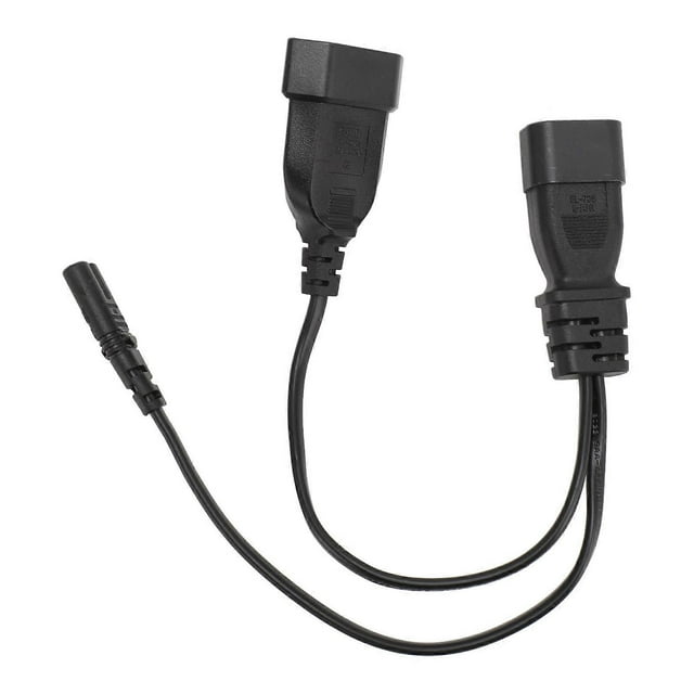 C14 to C7 EU4.0 Y Splitter Power Cable, Single IEC 320 C14 Male to C7 EU4.0 Female, 30cm