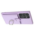 thumbnail image 4 of Compatible with Samsung Galaxy S21 Ultra Wallet Phone Case,360°Rotation Finger Ring Holder Kickstand,with Card Holder,Lychee Pattern PU Leather Durable Shockproof Rugged Phone Case,Purple, 4 of 12