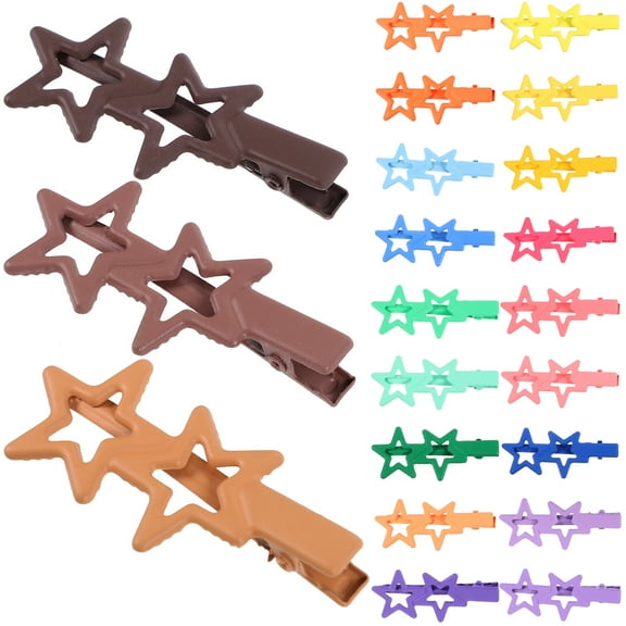 MLINS  21 Pcs Duckbilled Hair Clips Kawaii Accessories Pink Star for Girl Miss