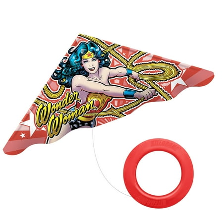 KITEDRONE Deltawing Performance Kite Toy for Kids - Wonder Woman - 200 Feet Fying Line and Spool