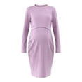 thumbnail image 4 of Time and Tru Women's Maternity 2-Piece Ribbed Dress with Long Sleeves, 4 of 4