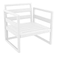 thumbnail image 6 of Luxury Commercial Living 30" White Outdoor Patio Club Armchair with Sunbrella Taupe Brown Cushion, 6 of 9