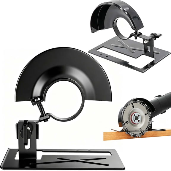 Angle Grinder Stand Set - Adjustable Cutting Bracket with 5.3 Inch Thickened Guard for 4.5 Inch Grinders - Protective Cover Kit