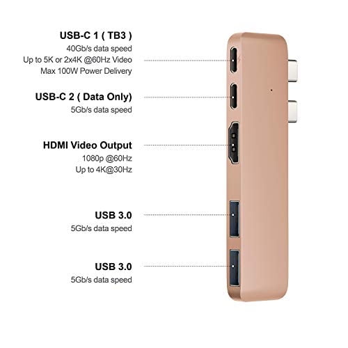 Purgo Mini USB C Hub Adaptador Dongle para MacBook Air M1 2021-2018 y