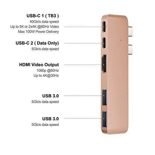 Purgo Mini USB C Hub Adaptador Dongle para MacBook Air M1 2021-2018 y