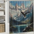 thumbnail image 6 of Orinice Eagle Mountain Lake Mountain Range Bathroom Decor Set - Colorful Luxurious Graphic Print Polyester Fabric Shower Curtain with Hooks, Chic Modern Design, Multi Size Options 36x72, 6 of 7
