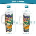 thumbnail image 6 of Yayeee 40oz Stainless Steel Tumbler with Straw and Handle Double-Wall Insulated Travel Water Bottle, Beige Floral Wave, 6 of 8