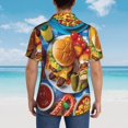 thumbnail image 4 of Fotbe Vibrant Picnic Food Spread Camisa Hawaiana para Hombre Unisex – Camisa Casual de Verano con Botones de Manga Corta de Algodón y Lino,Medium, 4 of 7