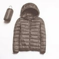 thumbnail image 2 of GEWSEY Women's Hooded Packable Ultra Light Weight Short Down Jacket (Khaki, 3XL), 2 of 6