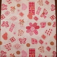 thumbnail image 3 of Cotton Print Table Runner Floral Quilting Pattern Flowers Hearts and Butterfly Red, 3 of 3