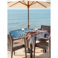 thumbnail image 2 of Outdoor Tablecloth with Umbrella Hole and Zipper, Blue Snowman Christmas Square Table Cloth 54x54 Inch Waterproof Tablecloth, Snowflake Red Truck Xmas Tree Gifts Picnic Table Cover for Patio Camping, 2 of 7