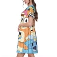 thumbnail image 4 of Lsque Bluey Print Women's Casual Dress T-Shirt Summer Short Sleeve Scoop Neck Swing Dresses, 4 of 7