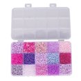 thumbnail image 1 of Perles de Rocaille Artisanales, Perles de Rocaille Décoratives Attrayantes Durables Brillantes 15 Compartiments pour Couvre-Chef Violet Clair, 1 of 7