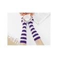 thumbnail image 5 of INSPIRE CHIC Women's 1 Pair Knitted Gloves Winter with Thumb Hole Y2K Cute for Christmas Purple-Whie, 5 of 6