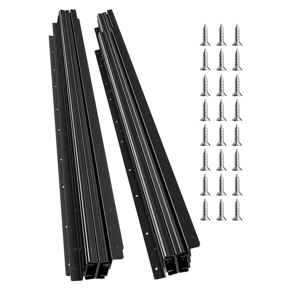 VEVOR Undermount Drawer Slides, 40 inch, Full Extension Ball Bearing Under Stair Cabinet Rails, 260 LB Load Capacity Heavy Duty Bottom Stair Cabinet Glides Track Runners,for DIY Replacement, Black