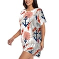 thumbnail image 2 of Fuzoiu Koi Fish And Corals Print Women's Short-Sleeved Pajama Set,Lounge Sleepwear Set,Womens Pajama Sets 2 Piece,Button-Up Top and Shorts with Pockets-4X-Large, 2 of 7
