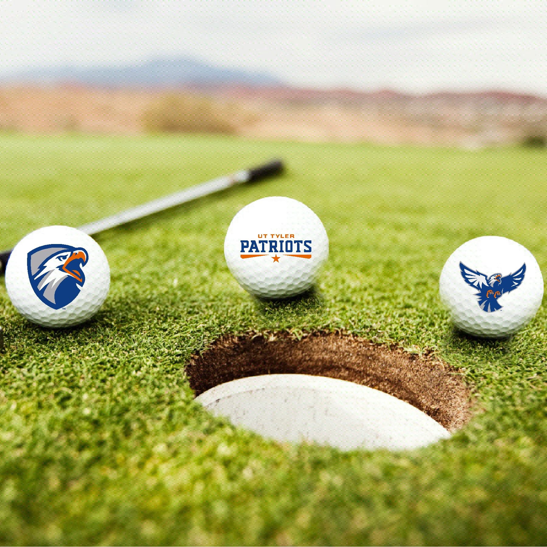 The University of Texas at Tyler Patriots Logo Edition Taylormade Distance+ Golf Balls 12-Pack (Dozen)