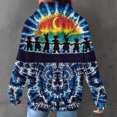 thumbnail image 6 of Ndbuld Women Jackets Long-Sleeve Hooded Drawstring Print Top With Large Check And Pockets,Blue,XL, 6 of 6