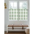 thumbnail image 4 of Sage Green White Buffalo Check Half Window Curtain 36 Inches Long, Farmhouse Plaid Window Treatment Curtain Drapes, Modern Geometric Small Tier Curtains for Bathroom Over Sink, 27.5"x36", 2 Panels, 4 of 6