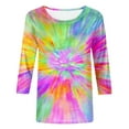 thumbnail image 5 of Chandails de Course à Manches Longues en Verre Rouge de Noël pour Femmes Imprimés à Col Rond Trois T-Shirts à Manches Longues T-Shirt Décontracté à Manches Trois Quarts T-Shirts à Manches Longues pour Femmes Chemise Haut, 5 of 5