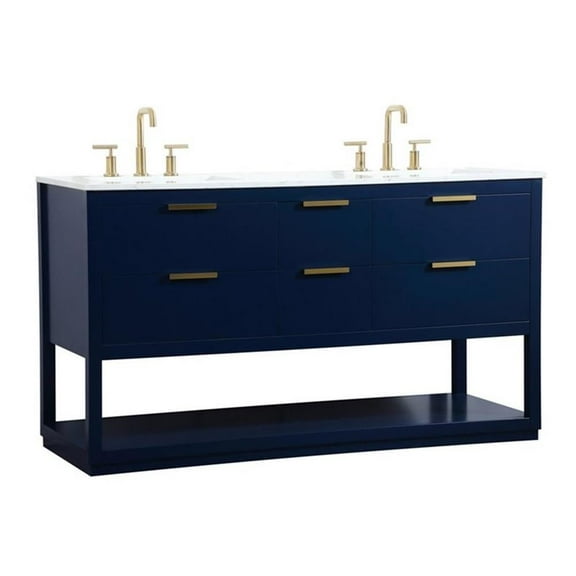 60 inch single bathroom vanity in blue