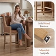 thumbnail image 2 of Dayalane Modern Farmhouse Bar Stools Set of 4, 26.5" Counter Height Bar Stools with Armrests, Faux Leather Upholstered & Solid Wood Legs Island Chairs for Dining Rooms Kitchens Pub, Brown, 2 of 12