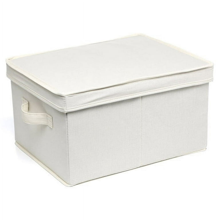 Household Essentials Large Canvas Storage Box with Lid 