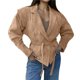 thumbnail image 2 of Chaqueta de con Parches y Cinturón para Mujer, de Larga, con Cordón Ajustable, Abrigo Grueso para Mujer, Ropa de Calle Caqui M, 2 of 10