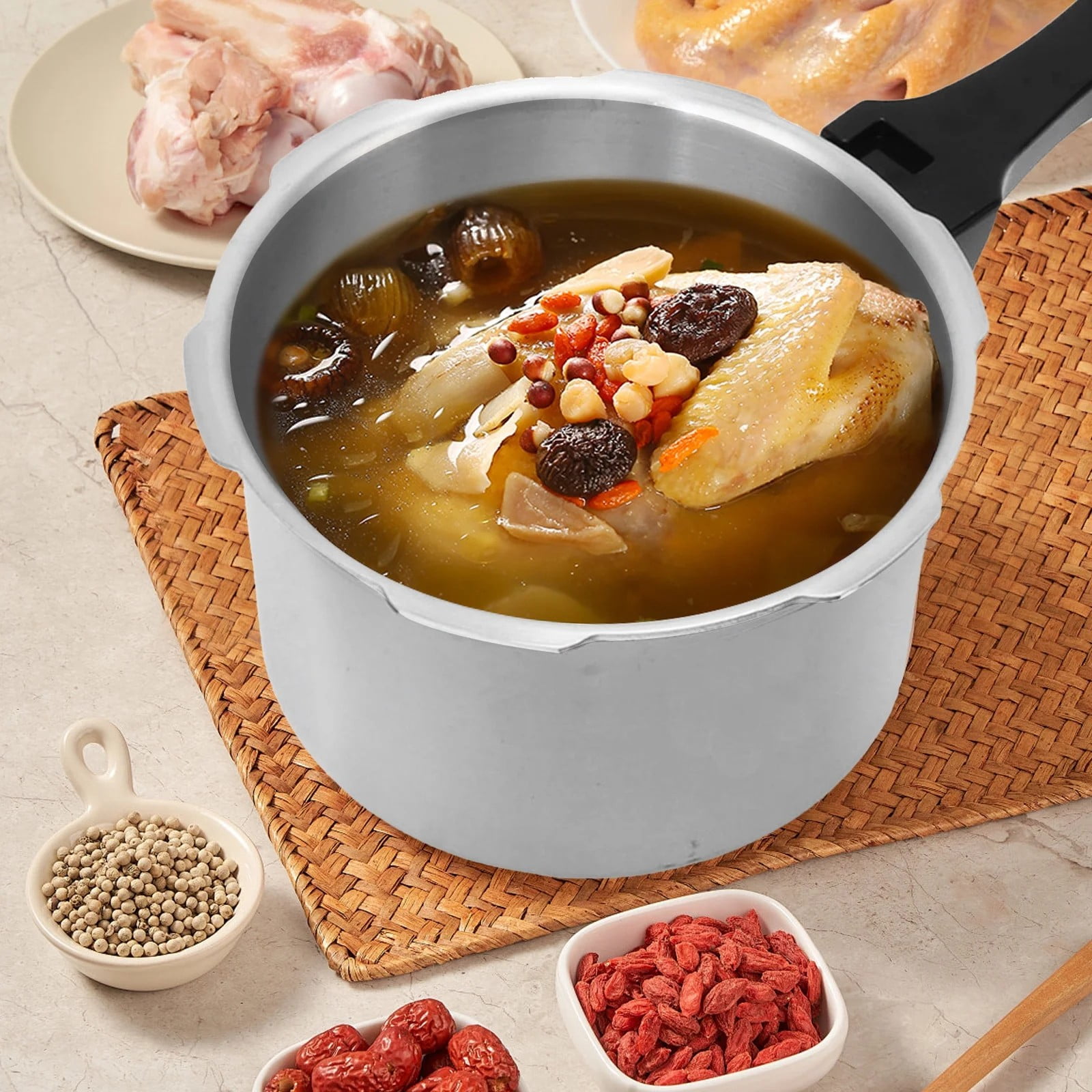Clearance Under 5$ Pressure Cooker, Dienrx 3L Aluminum Pressure Cooker Cooking Various Foods for Induction Cooker